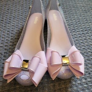 Melissa Women's Lavender Glitter Flats with Bow